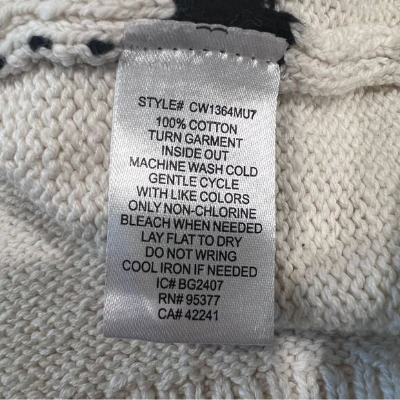 Sanctuary Life Is Easy Sweater Dress Cream Black Striped Cotton Knit Medium NWT - Picture 16 of 16